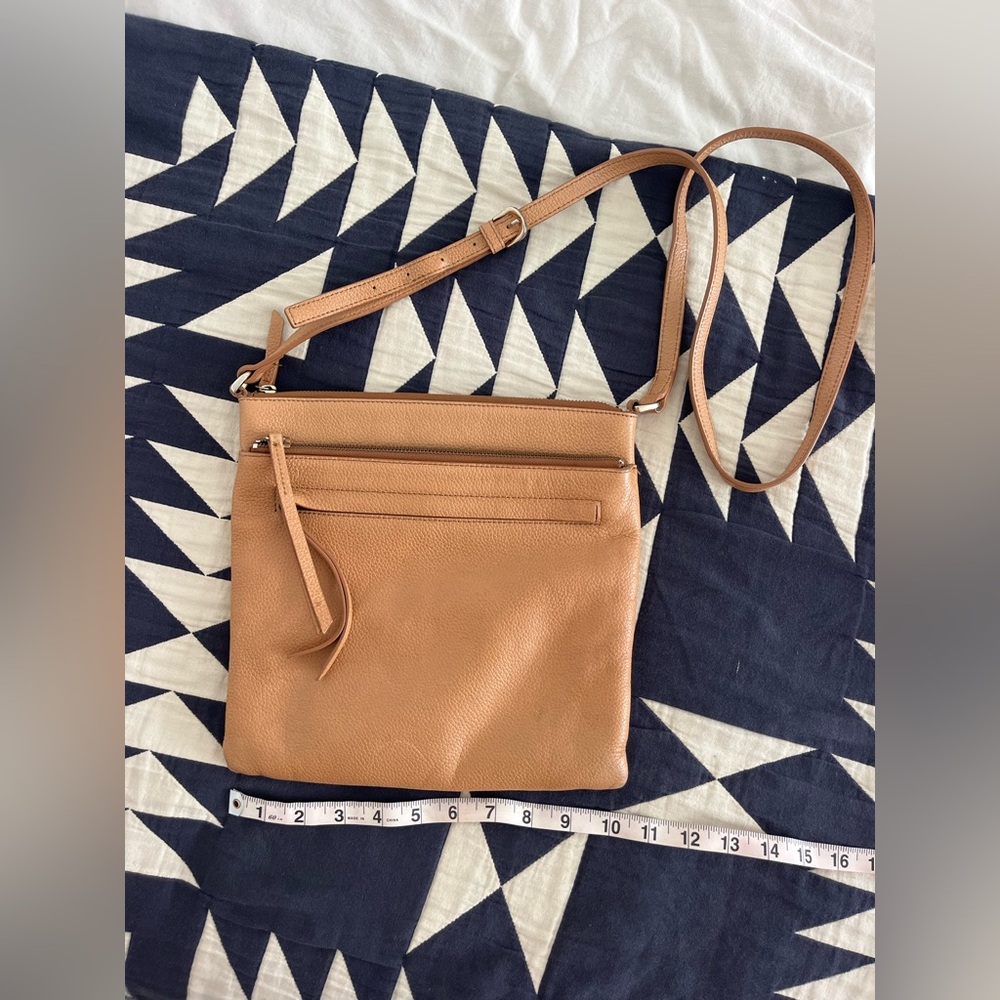 Nordstrom Tan Crossbody Bag with Structured Design